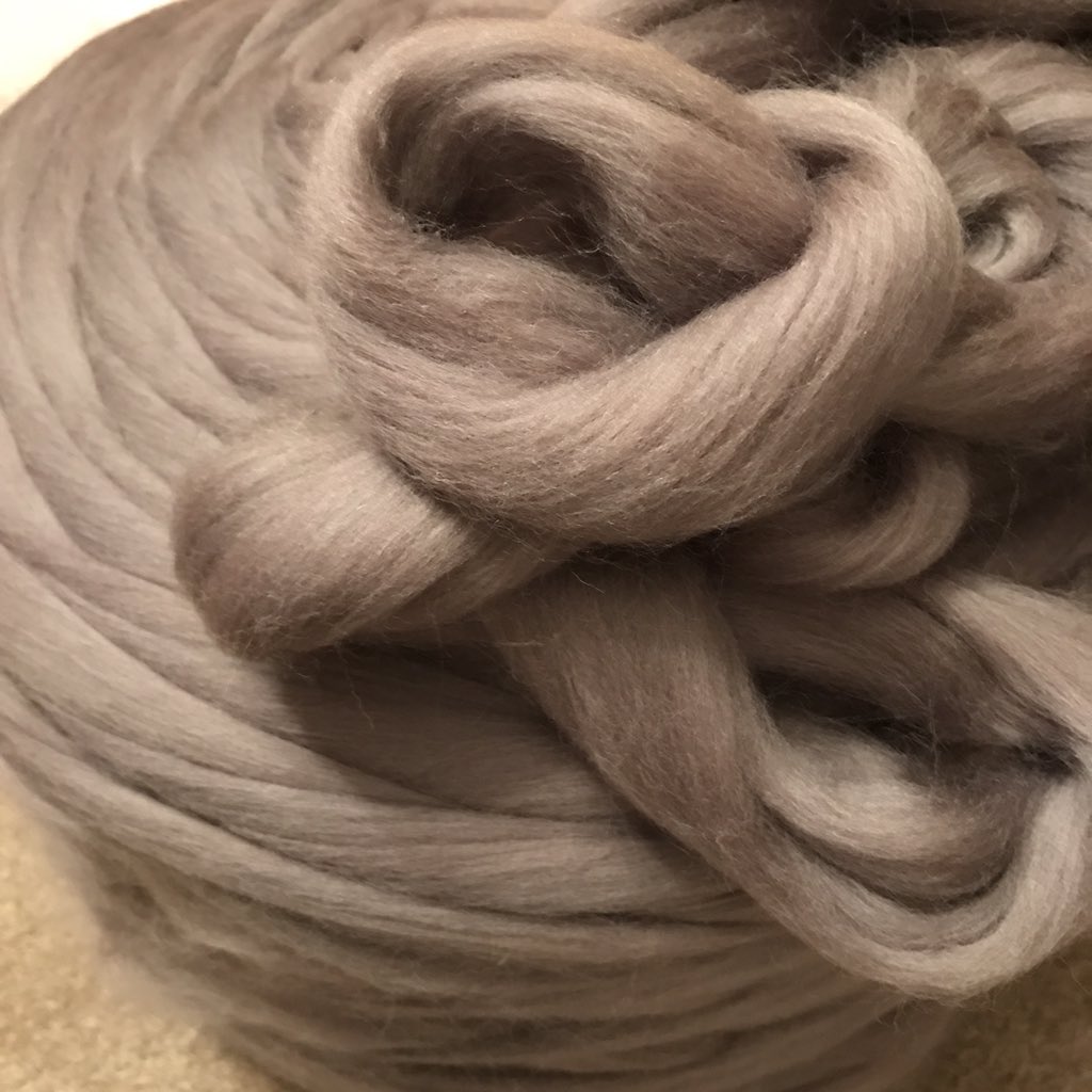 A 10kg 'bump' of pure unspun #merino #wool roving in Pewter. Now to turn it into a #beautiful throw... #extremeknitting #christmas #gifts