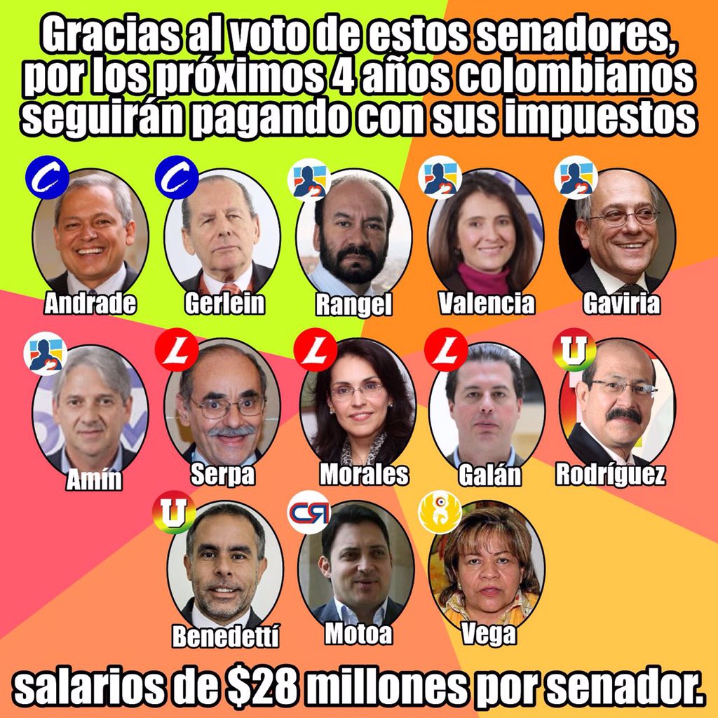 Senadores mandan decir q se congelarán salario en $28millones x4años! Y q agradezcan q no se lo subirán hasta $35!Y q esperen la tributaria!