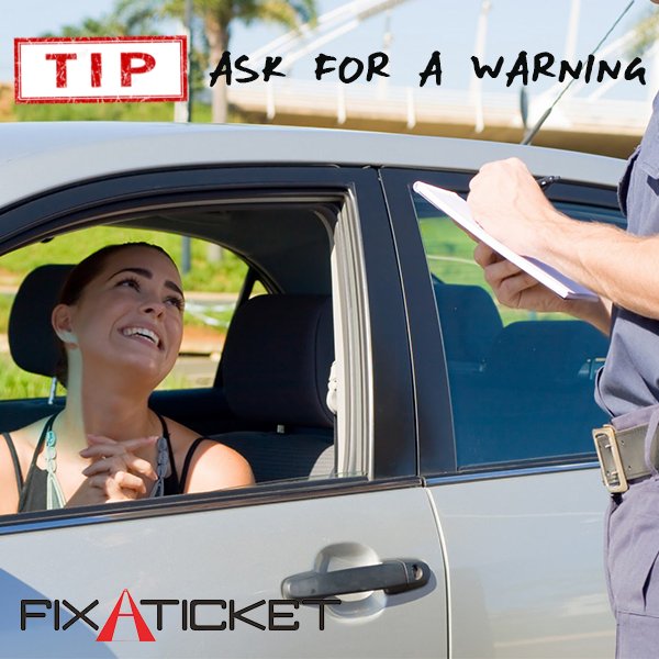 FixATicket's tweet image. No one wants to be #pulled over. Our #tip: try #asking the #officer for a #warning instead of the ticket. fix-tickets.com