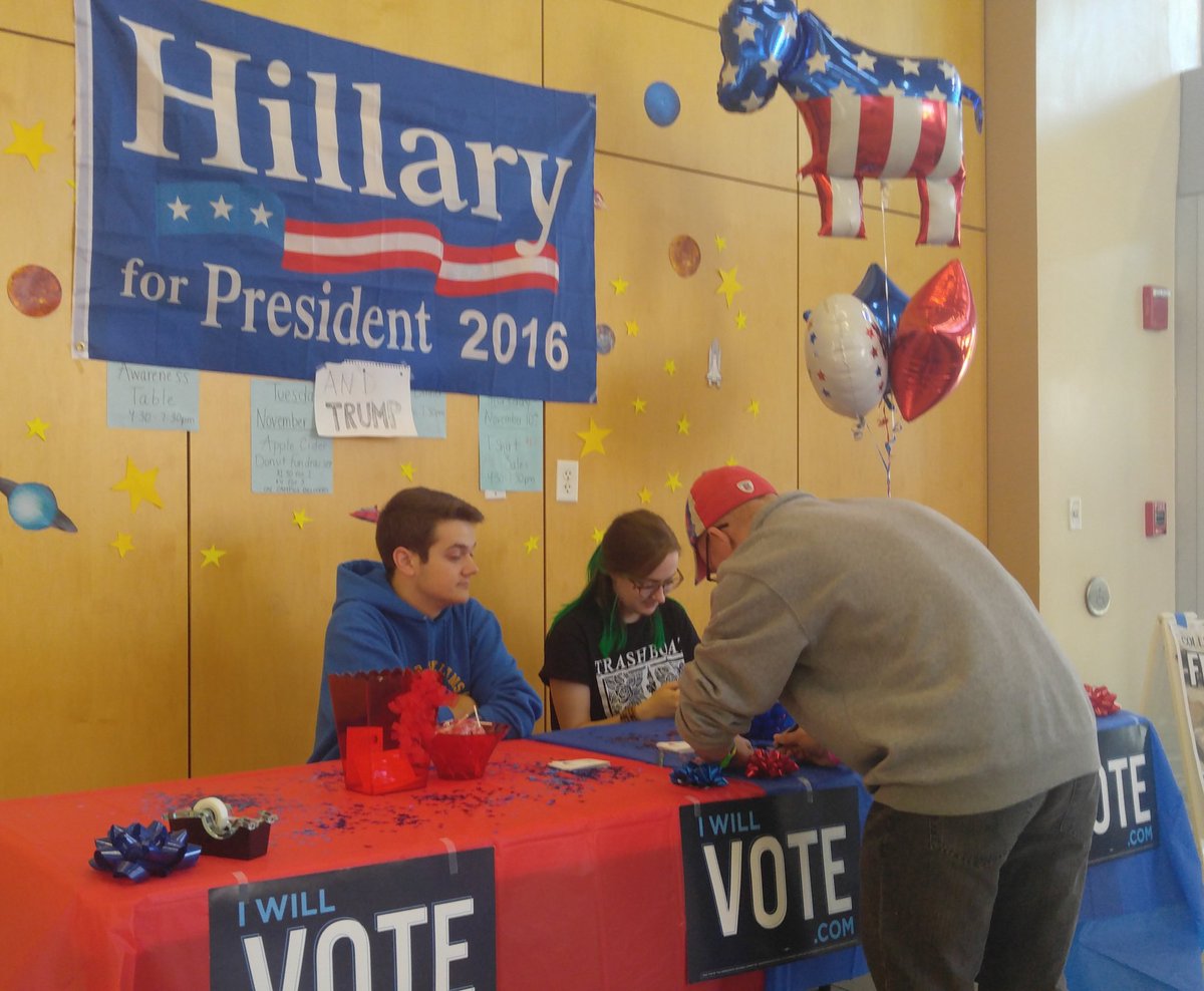 ccotemedia's tweet photo. @RWU_IRO hosting a mock #election and reminders to #vote at on #ElectionDay #Elections2016  @myrwu https://t.co/z6tZDGYyN3