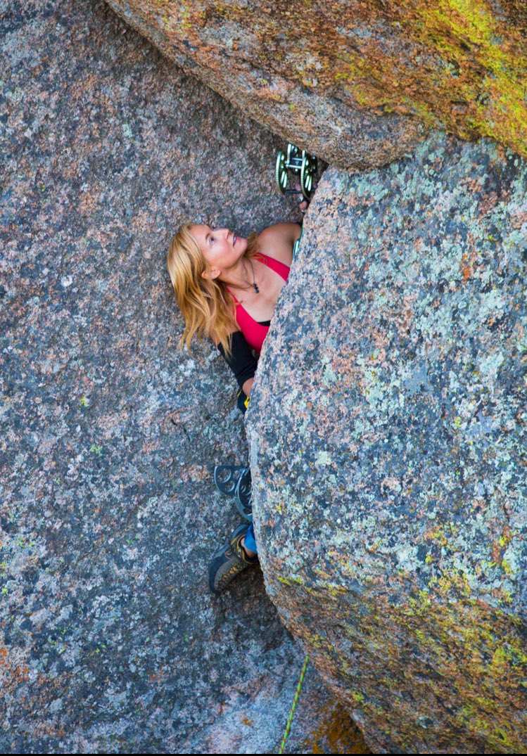 Pamela_Pack's tweet photo. The 1st bolt free repeat of my route "Forever War" 5.13 R. Cause I just wanted to scare myself?! @Sportiva @adidasoutdoor Photo: John Evans https://t.co/KObgcip9Qe