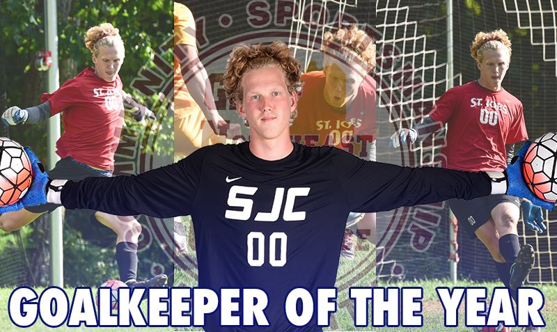SJCmonks's tweet photo. Congratulations to @SJCMensSoccer goalie Blake Mullen for receiving @TheGNAC 2016 Goalkeeper of the Year!! 🎉🏆#GoMonks https://t.co/dGSR7DQd9A
