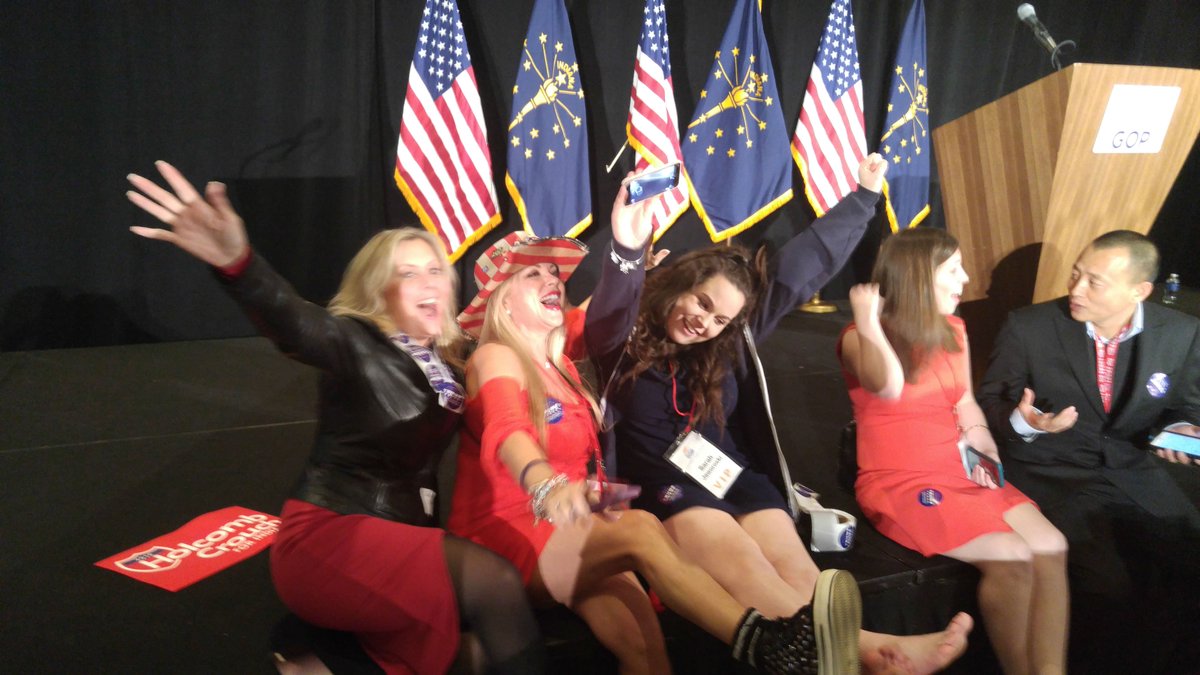 markalesia's tweet photo. Republicans at GOP watch party enjoying the election results as midnight approaches. #INVote https://t.co/cKREM2g9sK