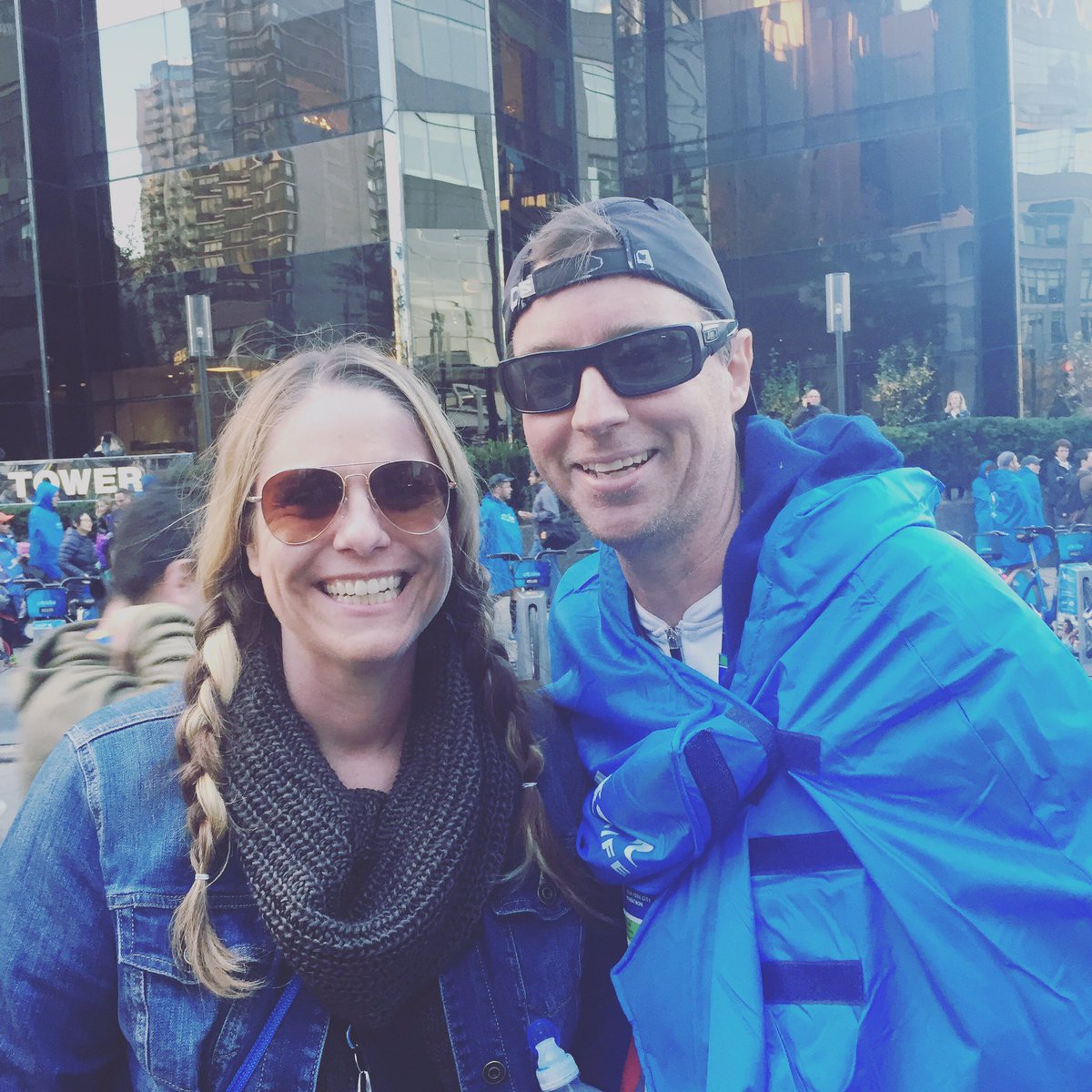 judyoke's tweet photo. Chris and I after he finished the New York Marathon. Another amazing accomplishment. https://t.co/JN3tv9SzbO
