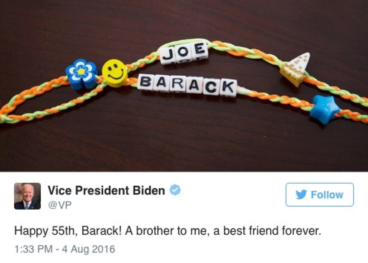 When Joe and Barack made friendship bracelets
