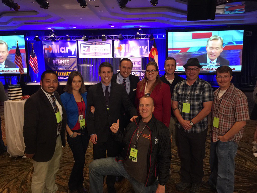 Denver7 team at Colorado Dem Hdqtrs Stay tuned for a historic night! #Elections2016 #ColoradoVotes <a href="/DenverChannel/">Denver7 News</a>