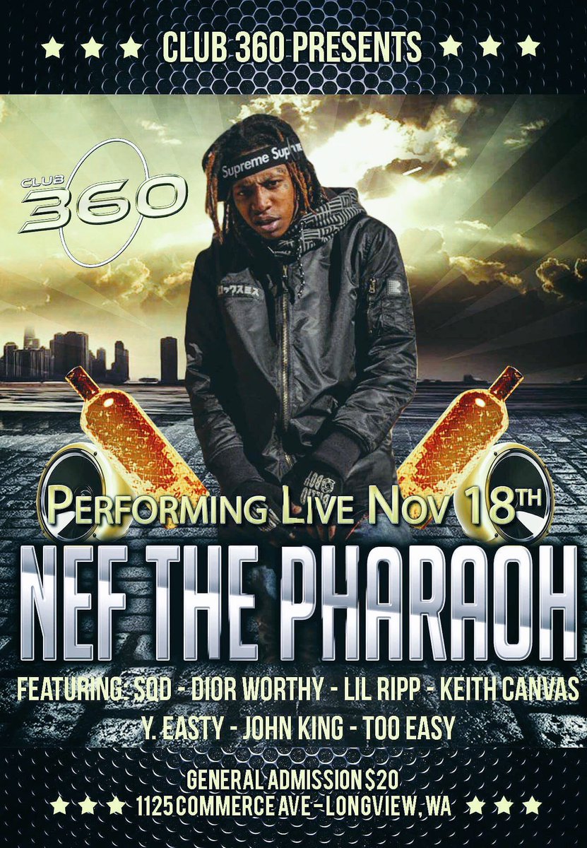 btt1aww's tweet photo. It's going down @ Club 360 November 18th w/ @NefThePharaoh X @KeithCanvas_  X SQD &amp; MORE

Dm me for detais on tix 
SQD After party? 😝
TU 🤘🏾 https://t.co/W2KtrplMCa