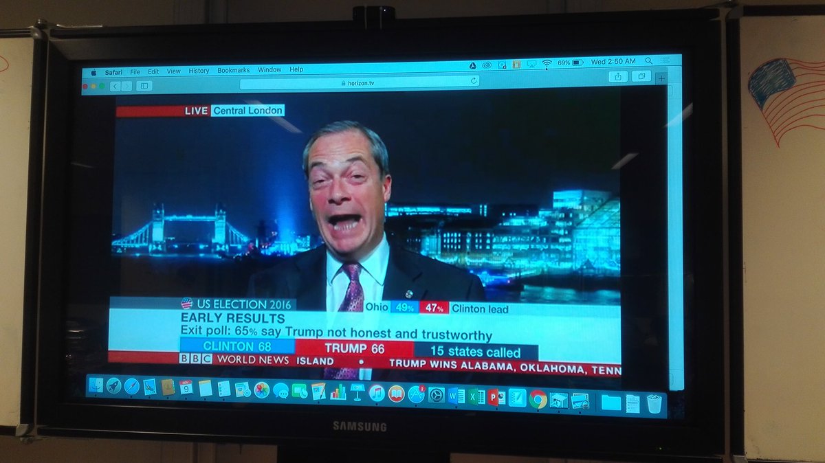 Farage seems happy enough so far. Putting a positive things on things for Trump? <a href="/ISHGlobPol/">ISH Global Politics</a>