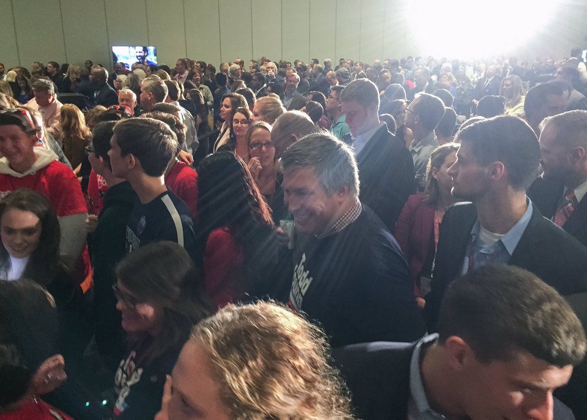 JennaRWatson's tweet image. A sea of Indiana GOP members waiting to hear from @ToddYoungIN here at watch party #INvotes #ElectionNight