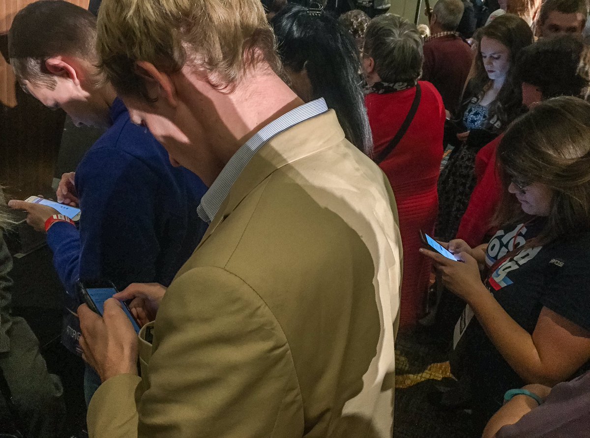 JennaRWatson's tweet image. Focused on phones here at GOP watch party #INvotes #ElectionNight