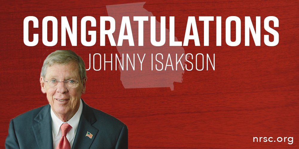 Retweet to Congratulate <a href="/JohnnyIsakson/">Johnny Isakson</a>! #GASen