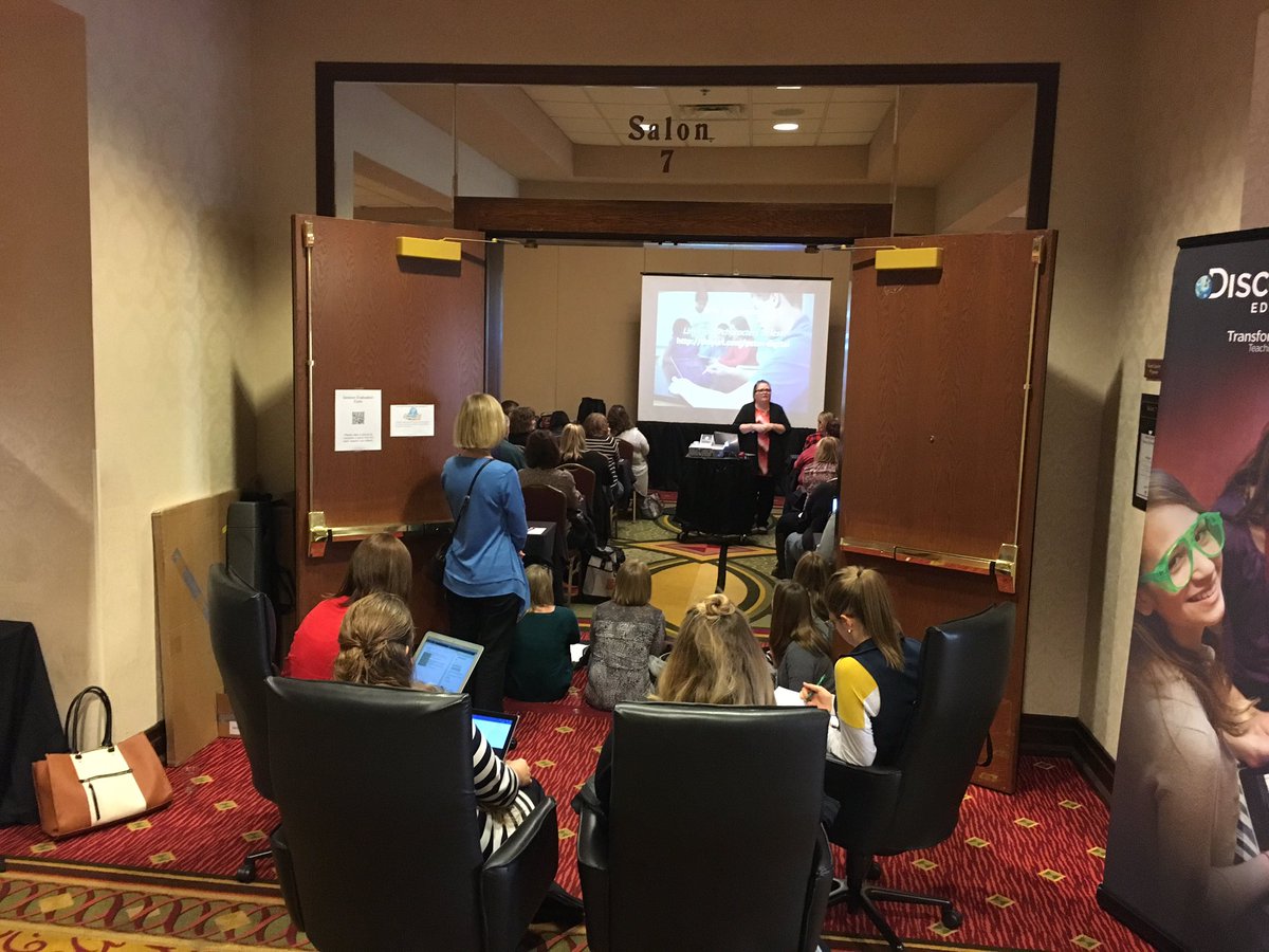 StevenWeniger's tweet photo. Great sessions at #ICTM2016 with overflow seating in the hallway! Discovery Education sharing digital resources for math leaders! https://t.co/cXilmwr15h