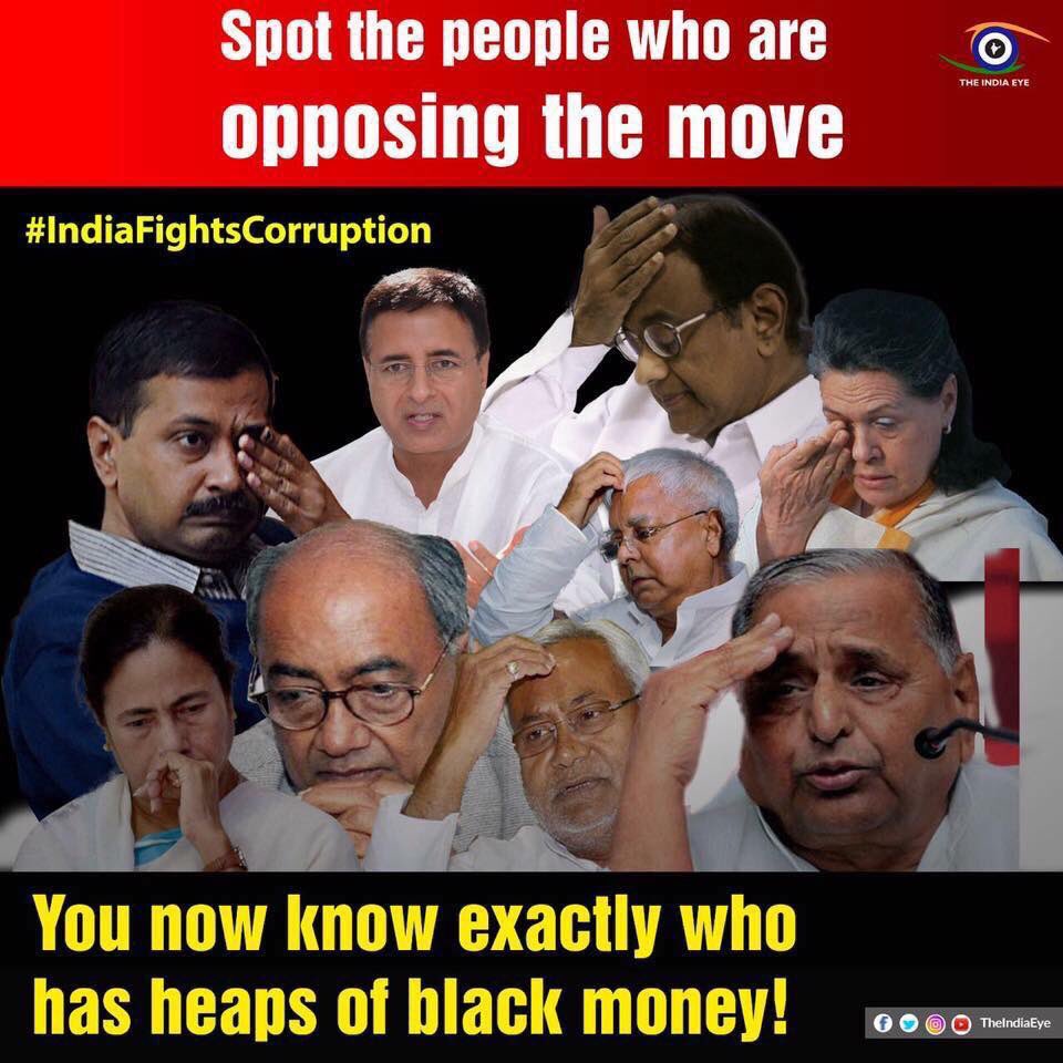 sush091979's tweet photo. #SurgicalStrikeonBlackMoney!!
Surprisingly none of them r asking for any proof 🤔
Lagta hai proof ghar par hi hai 😅😅#ModiFightsCorruption https://t.co/2S9Busq18e