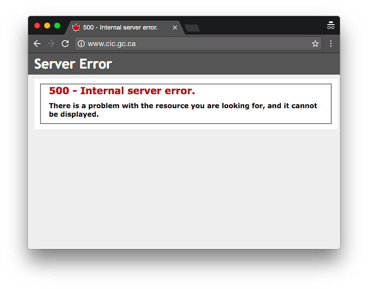 BuzzFeedCanada's tweet photo. Canada's Immigration website has actually crashed on election night 😬😬 https://t.co/xMU1pMwOF9 https://t.co/DzFfDhtVIw