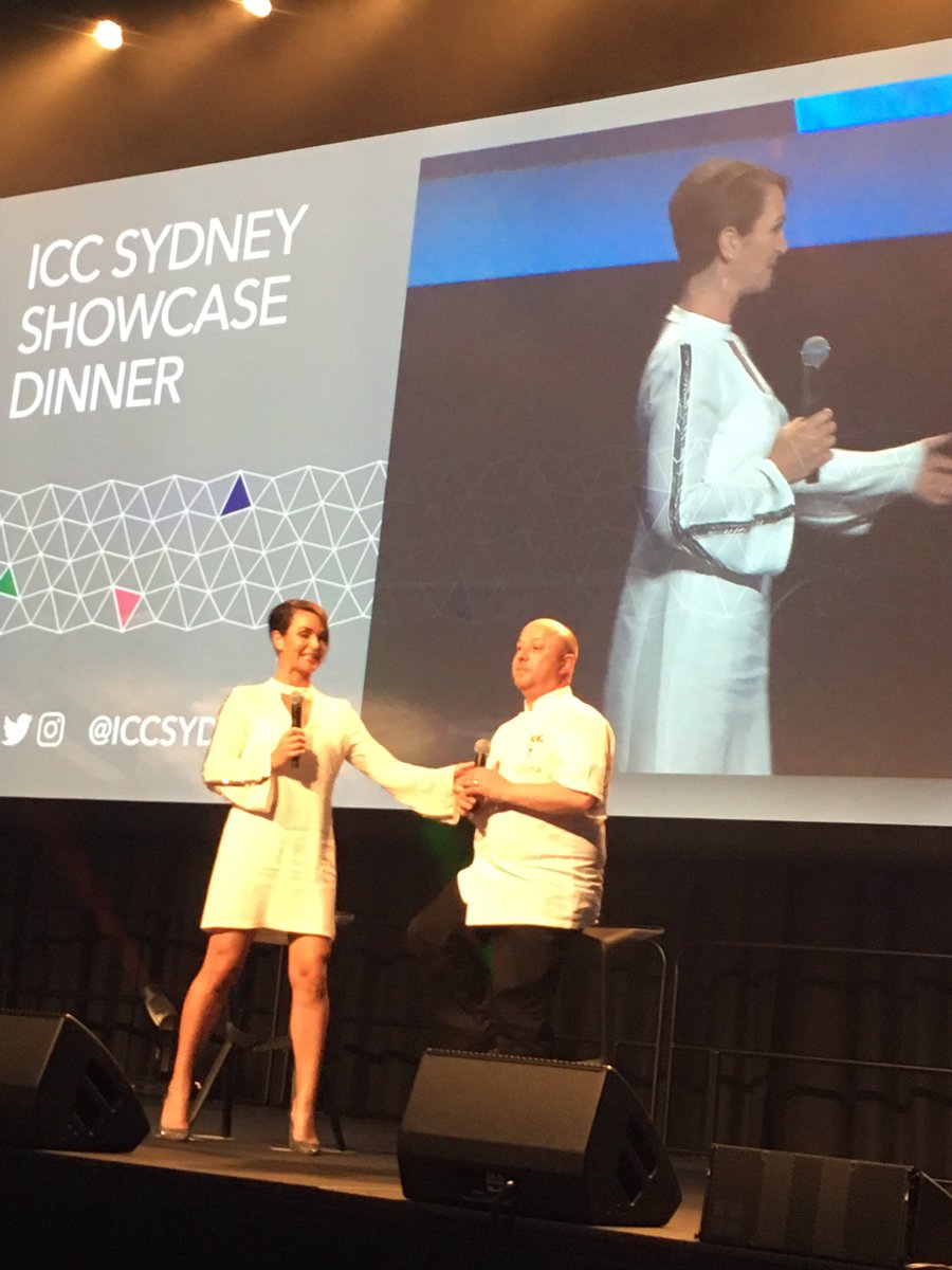 TourismAus's tweet photo. Getting a flavour of what will be on the menu for delegates at @ICCSyd from chief chef Tony Panetta #ICCSHOWCASE https://t.co/BIyYuORRSz