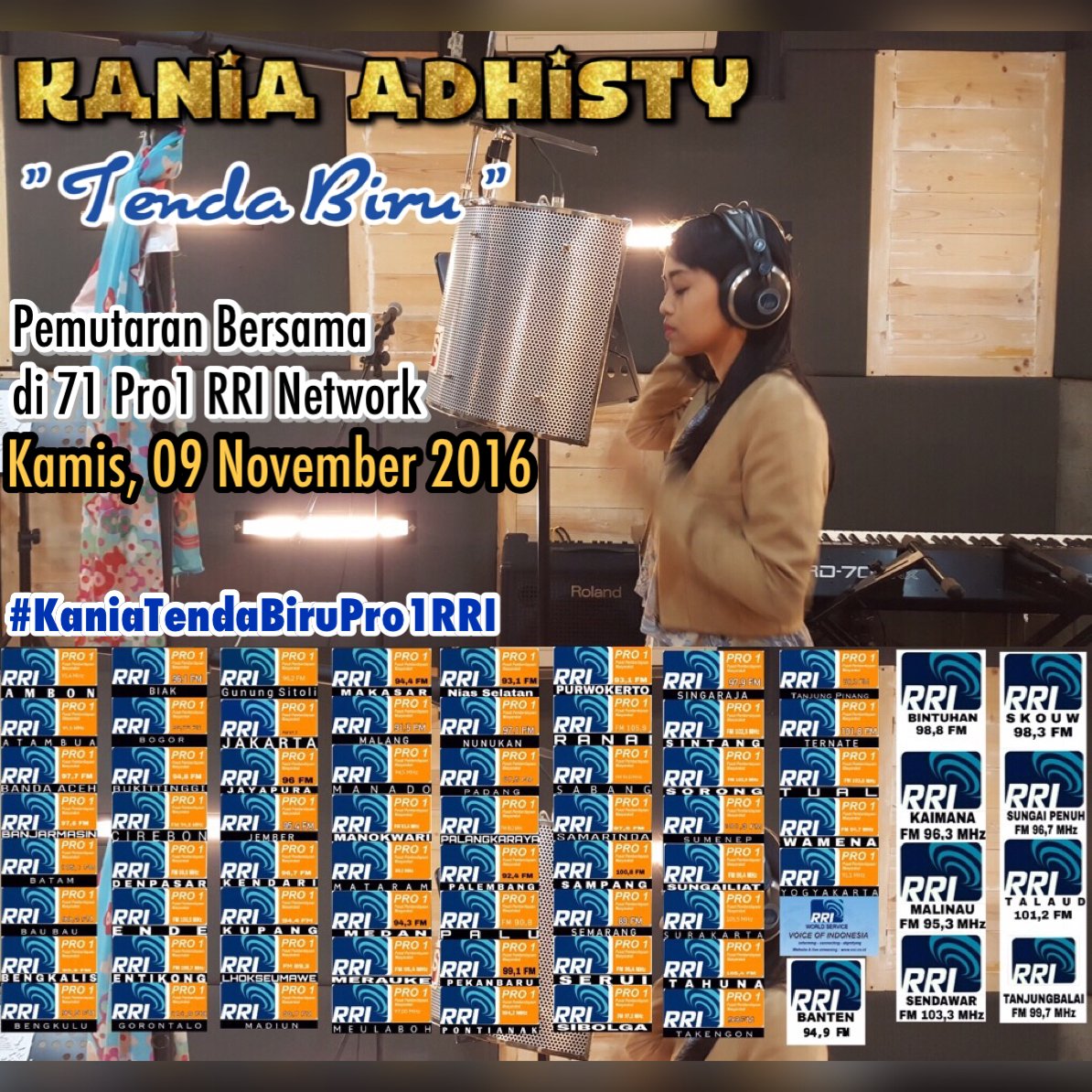 Now #PS <a href="/Kaniadhisty/">Kania Adhisty</a> - Tenda Biru di <a href="/pro1fmjember/">@Pro1Jember</a> , stay tune ya pendengar :-)
#KaniaTendaBiruPro1RRI 
#KaniaTendaBiruPro1RRI