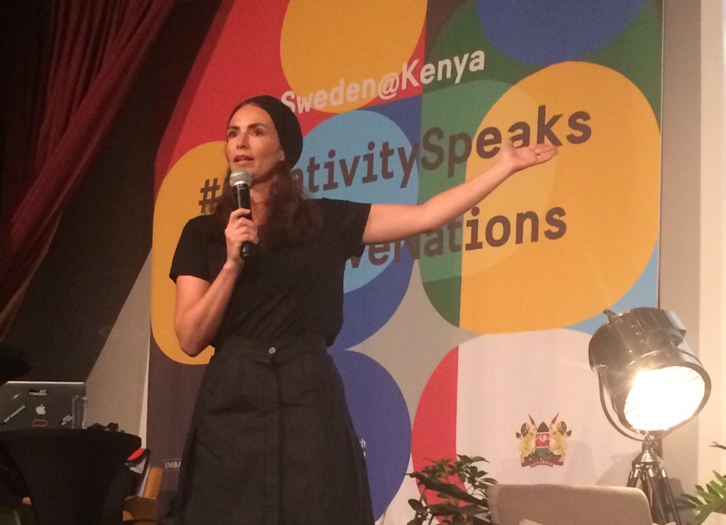 Elin Frendberg, CEO at the Swedish Fashion Council on marrying fashion with technology #CreativeNations #SwedenatKenya <a href="/SweInstitute/">Svenska institutet</a>