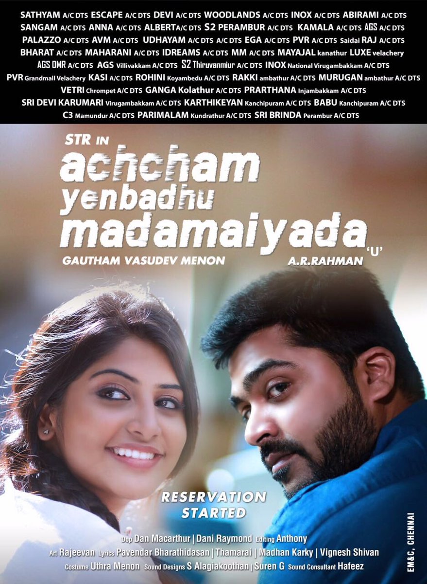 rameshlaus's tweet image. . @iam_str - @mohan_manjima &apos;s #AYM is already topping Chennai reservation charts.. No.1 👍