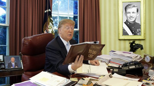 jahnaberry's tweet photo. Here are all the things @realDonaldTrump said he'd do on his first day in office, people. https://t.co/5zBZ3IiQRw https://t.co/GaO2Svl9Kk