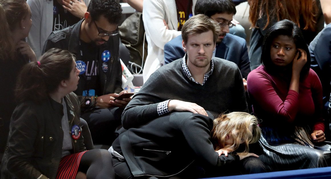 politico's tweet image. The latest: @HillaryClinton supporters struggle to cope politi.co/2fYUrCz | Getty