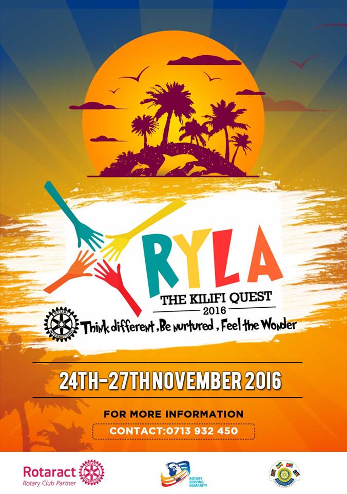 rotaract254's tweet photo. It's 15 days to RYLA 2016! #TheKilifiQuest. Grab the few slots remaining and register today! Link >> >(https://t.co/RDJaiZP7JA) https://t.co/CDYgbS788d