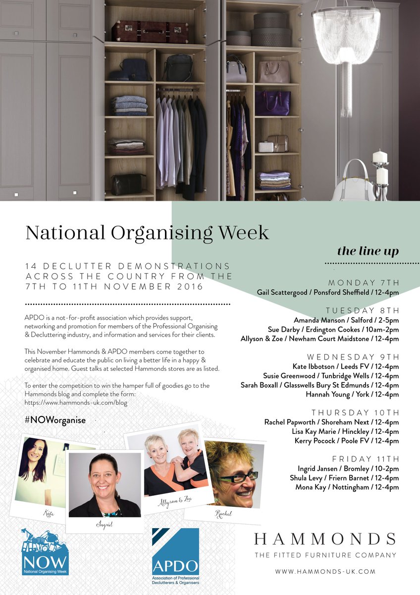 apdouk's tweet image. Good luck for your #organising talks &amp;amp; demos @HammondsNews today @StarfishPO @ATidyMind @DeclutterDiscov @ReviveYourSpace #NOWorganise