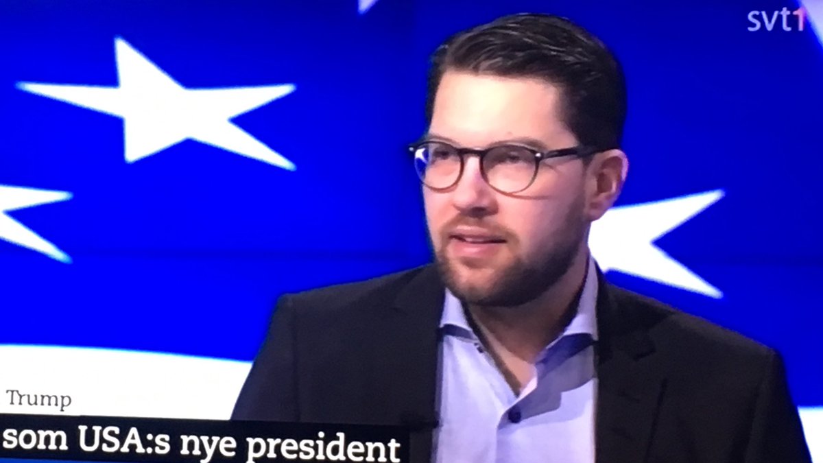 PatrikBrenning's tweet photo. Till och med Jimmy Åkesson tycker Trump är ett dåligt val. Första gången jag är överens med Jimmy. Fatta då exakt hur sjukt det här är. https://t.co/N4FxwHsEPl