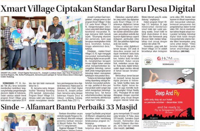 XL dg ITB meluncurkan Xmart Village 3.0 di Desa Cibeusi, Lembang utk menciptakan standar baru desa digital Indonesia