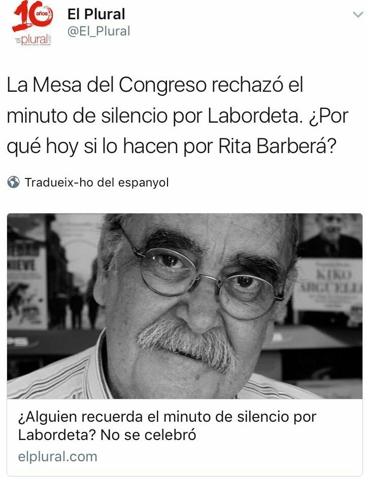 Placido_Mar's tweet photo. Seguimos esperando el homenaje político a #labordeta , que fue como #RitaBarberaRIP , pero todo lo contrario.
 #ritabarbarbera #RitaBarbera https://t.co/9hb2UIDvLo