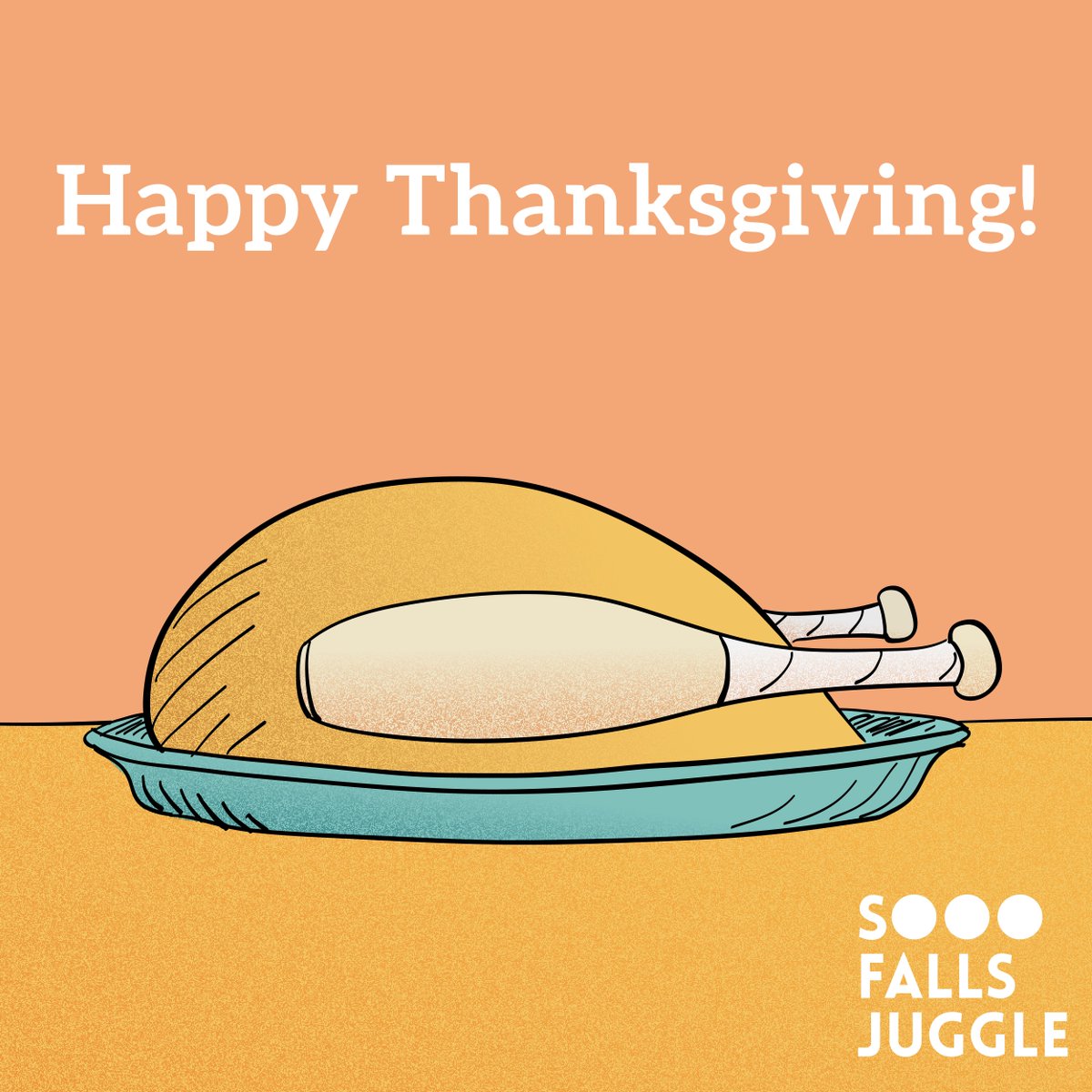 SoooFallsJuggle's tweet photo. Due to Thanksgiving travel plans we're not meeting today.
Happy #Thanksgiving and see you next Wednesday!
#ComeThrowStuff #juggle https://t.co/CJqaalA9qK