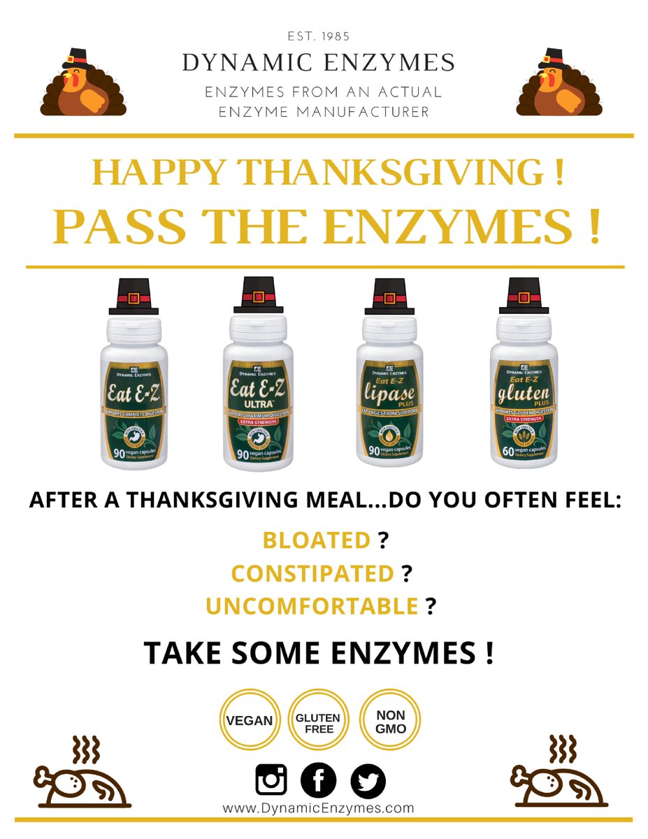 DynamicEnzymes's tweet photo. Happy Thanksgiving ! 

After you pass the turkey...pass the Enzymes ! 

#Thankyou #Thanksgiving #health #beauty #recipe #WednesdayWisdom https://t.co/4WuV7IfYBt