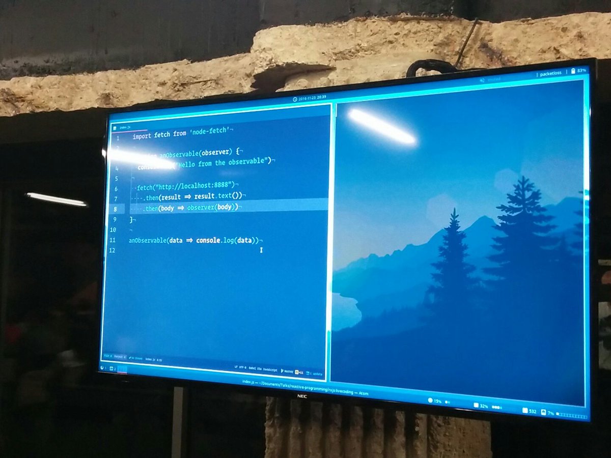 ghoullier's tweet image. A #RennesJS @Kaidjin nous explique l&apos;anatomie des Observables en en recodant un from scratch