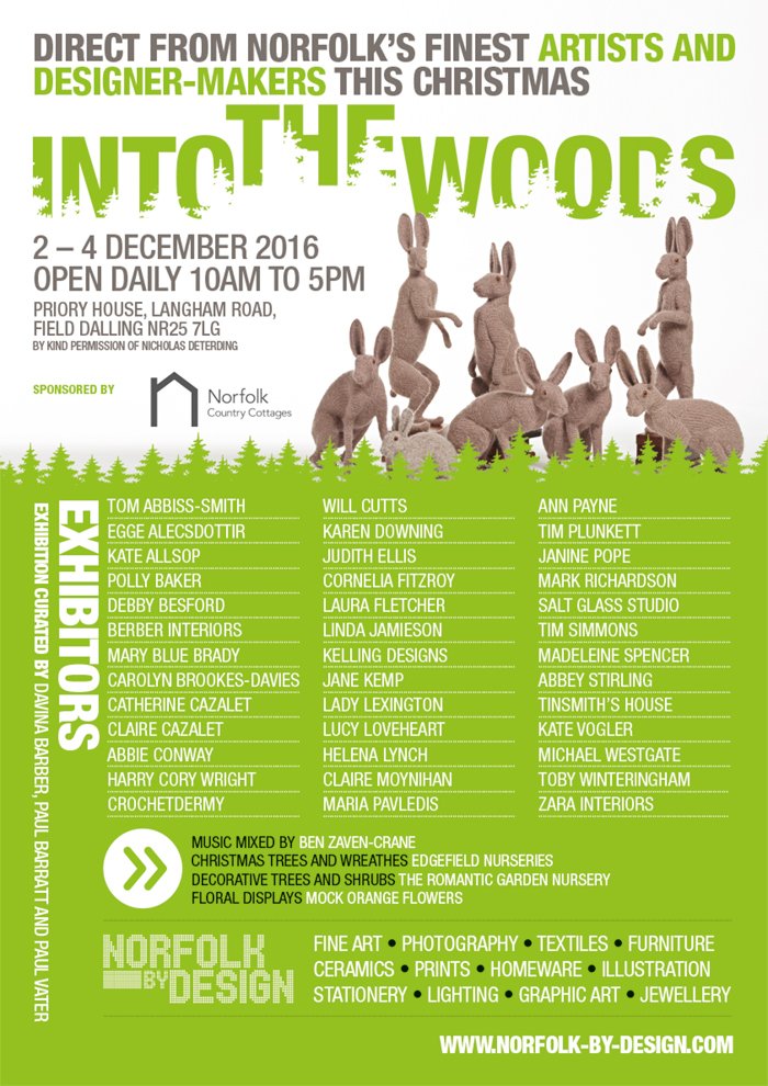 Please Share: Week to go until #intothewoods #Norfolk #art #design #craft #jewellery #ceramics #photography MORE: bit.ly/1XaxZSI