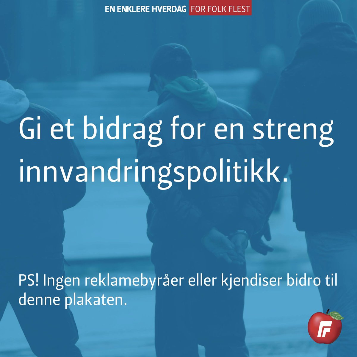 Så. Den grafiske profilen til 💩-plakaten. Dvs. fontvalg og konseptet i toppen. Hvor kommer det fra? (Jo, reklamebyrået TIBE)