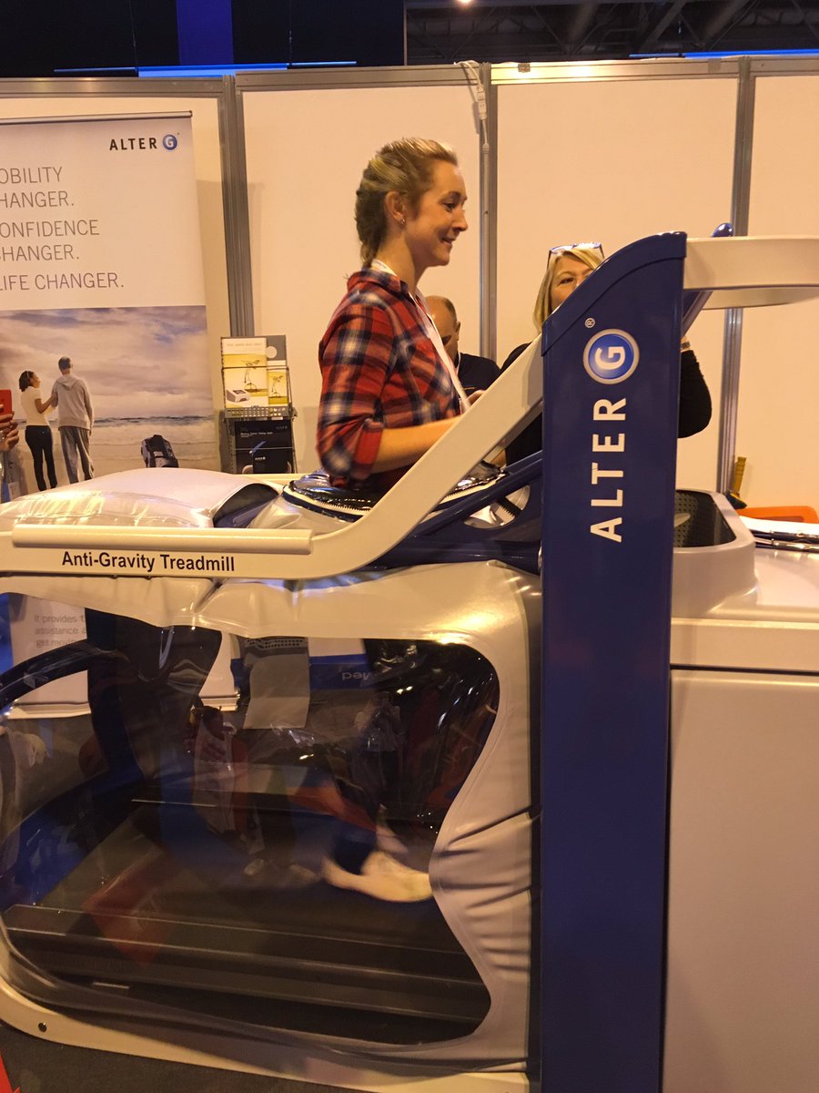 M_Leephysio's tweet photo. Great 1st day at #therapyexpo with @catherineslat14 enjoying the #altergtreadmill. https://t.co/1kjBd4gVDL