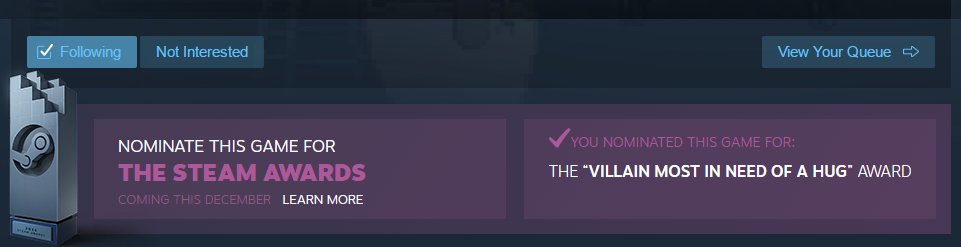 Folks! Go to Dropsy's Steam store page and vote!