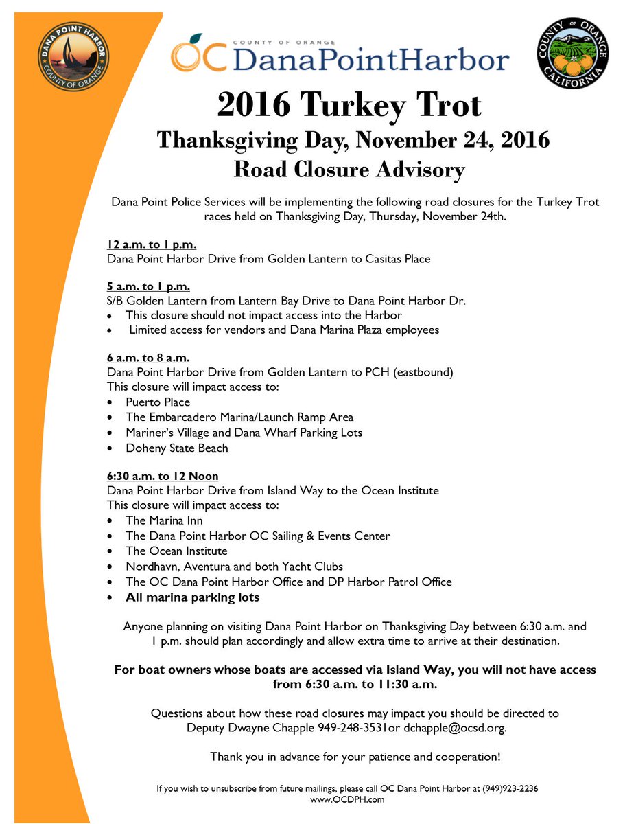 OCDPH's tweet photo. Community Notice - 2016 Turkey Trot Road Closure Advisory https://t.co/cx1686kfG9