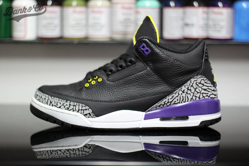 jwdanklefs's tweet image. I&apos;m not the first, nor will I be the last to to bring this colorway to life. Jordan III - #Kobe Lakers Away PE #Custom #executioniskey