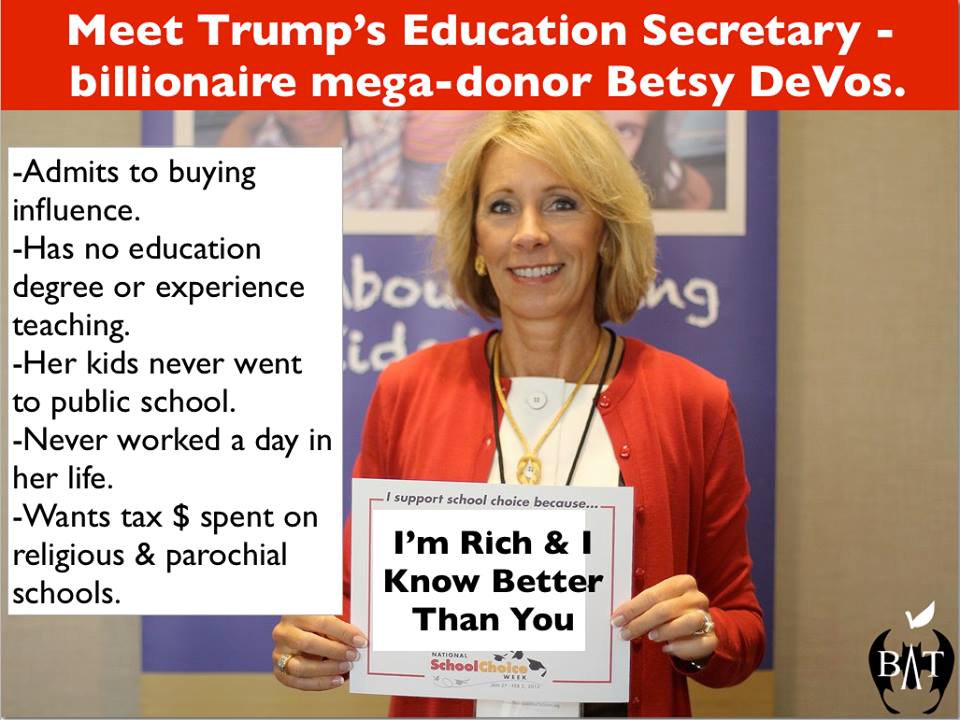 Image result for Clueless Betsy DeVos Blames School Teachers,