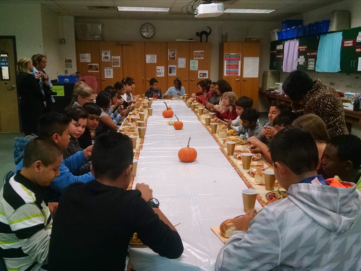 Dloveslearning's tweet image. Awesome first Thanksgiving with our HILTA students.  So much gratitude today!! #gunstonpride @GuMS_Principal