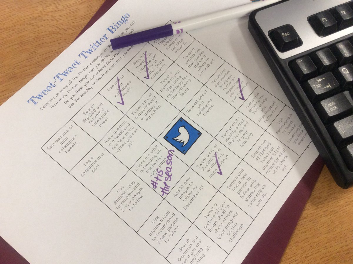 techies_rstem's tweet image. Alright STEM techies - how are we doing on our PD bingo sheet? @APadrnos #rstemtech @artwithbowman @garner_1stgrade @cburke #funPD