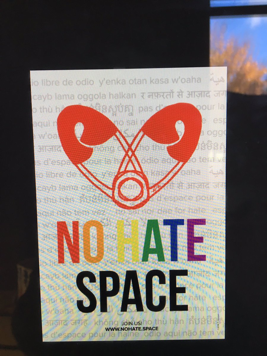 nohatespace's tweet photo. Almost ready for the printer! Can't wait to get these on the streets! #nohatespace #diversity #equality #kindness https://t.co/Ej5m76Qblk