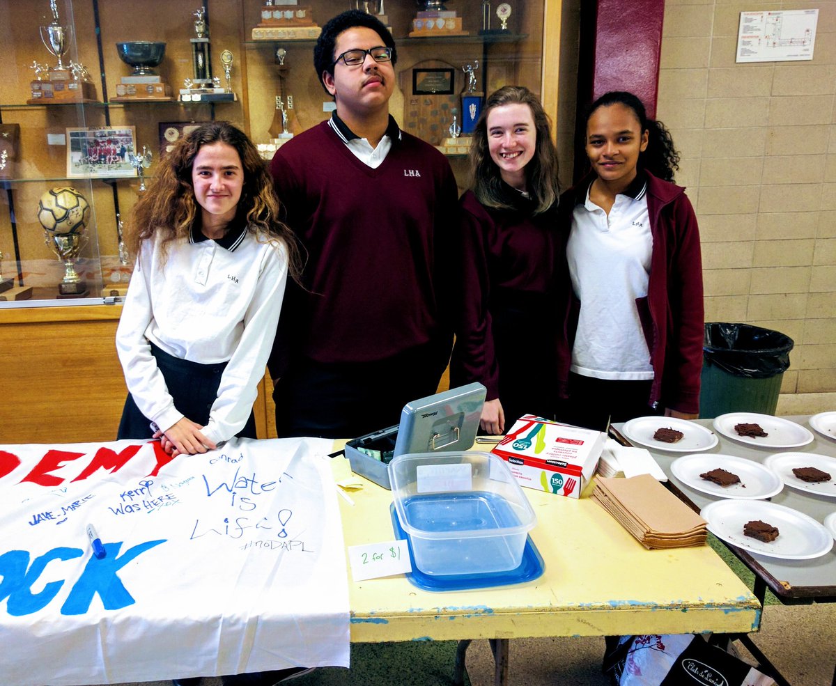 #NoDAPL Bake Sale <a href="/lhaemsb/">LaurenHill Academy</a> raised over $100. Our banner of support will accompany the money to Sacred Stone Camp later this week. #SCAemsb