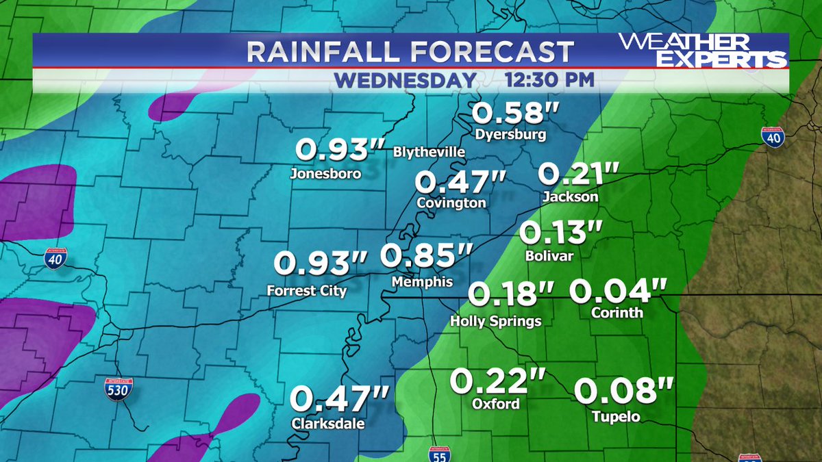 RRansomWREG's tweet photo. This is how much rain we'll get by Wednesday. See when the rain starts tonight on News Ch 3 @ 4, 4:30, 5 &amp; 6 tonight https://t.co/XizQoKtUnZ