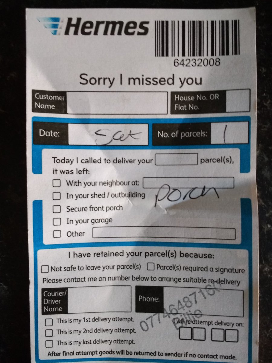 Carper_Gav's tweet photo. @myhermes just where is my porch?? No parcel, did your driver steal it? No response to my concern! #fraudulent #parcel #company #poorservice https://t.co/bT6AG8FisH