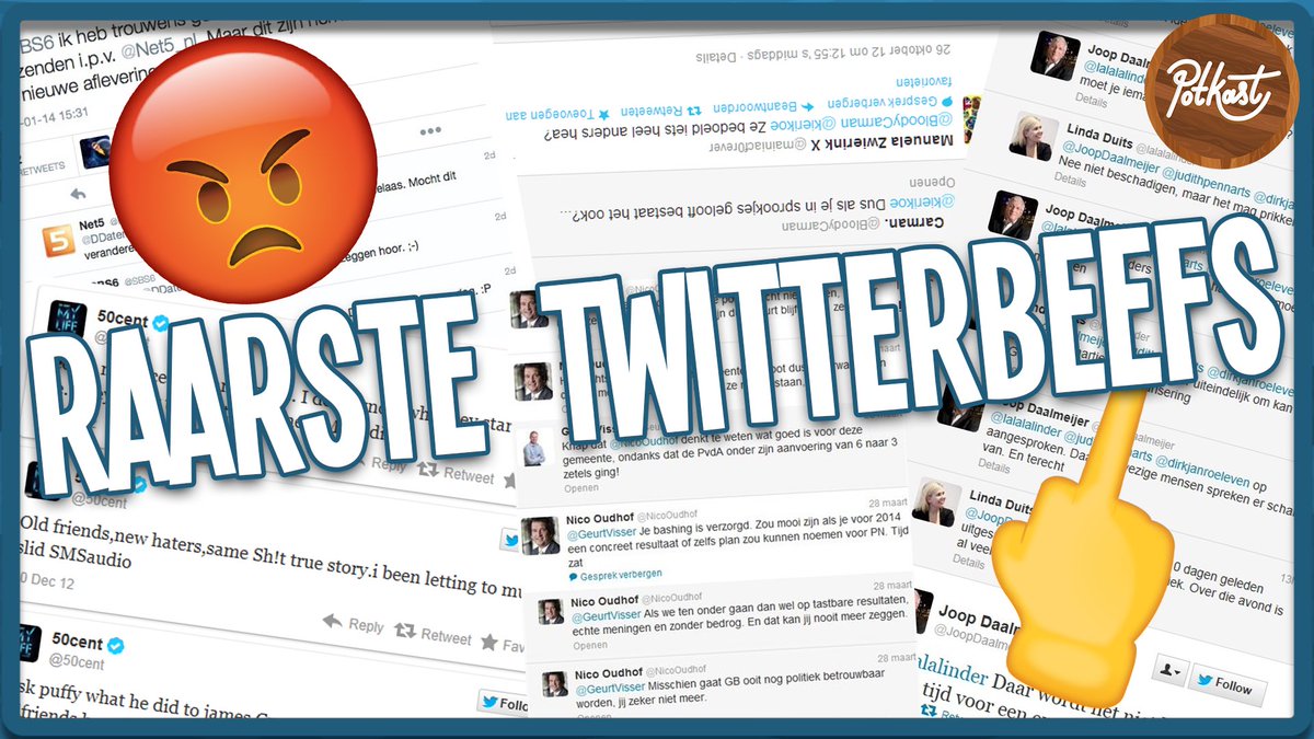 Potkast's tweet photo. De raarste Twitterbeefs zie je in de nieuwe #Listbusters! π https://t.co/3V3Uysrsm8 https://t.co/z0ZkV1U4l8