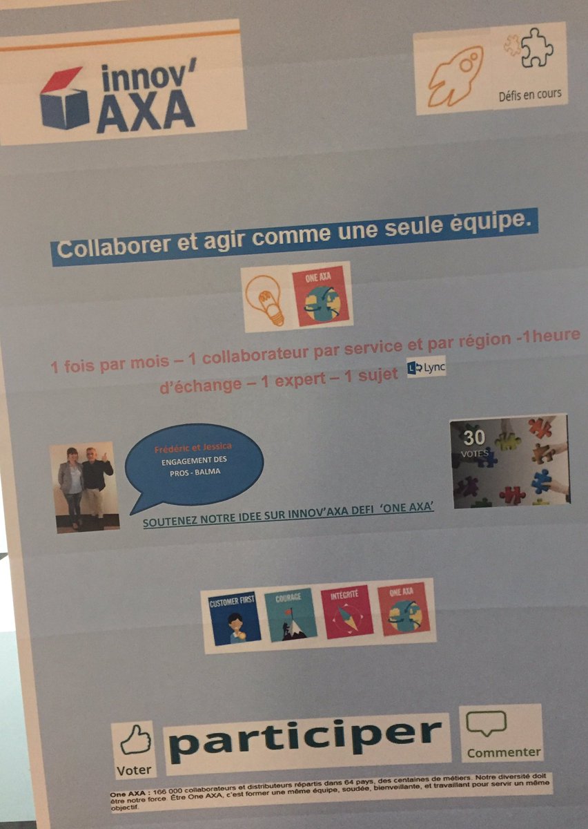 A_Duvignac's tweet photo. Au programme du jour il y avait aussi brainstorm innovaxa #OneAXA @ksontwitt @crespinpro. Riche journée... Le SO à 100% https://t.co/AUd0bHZqd2