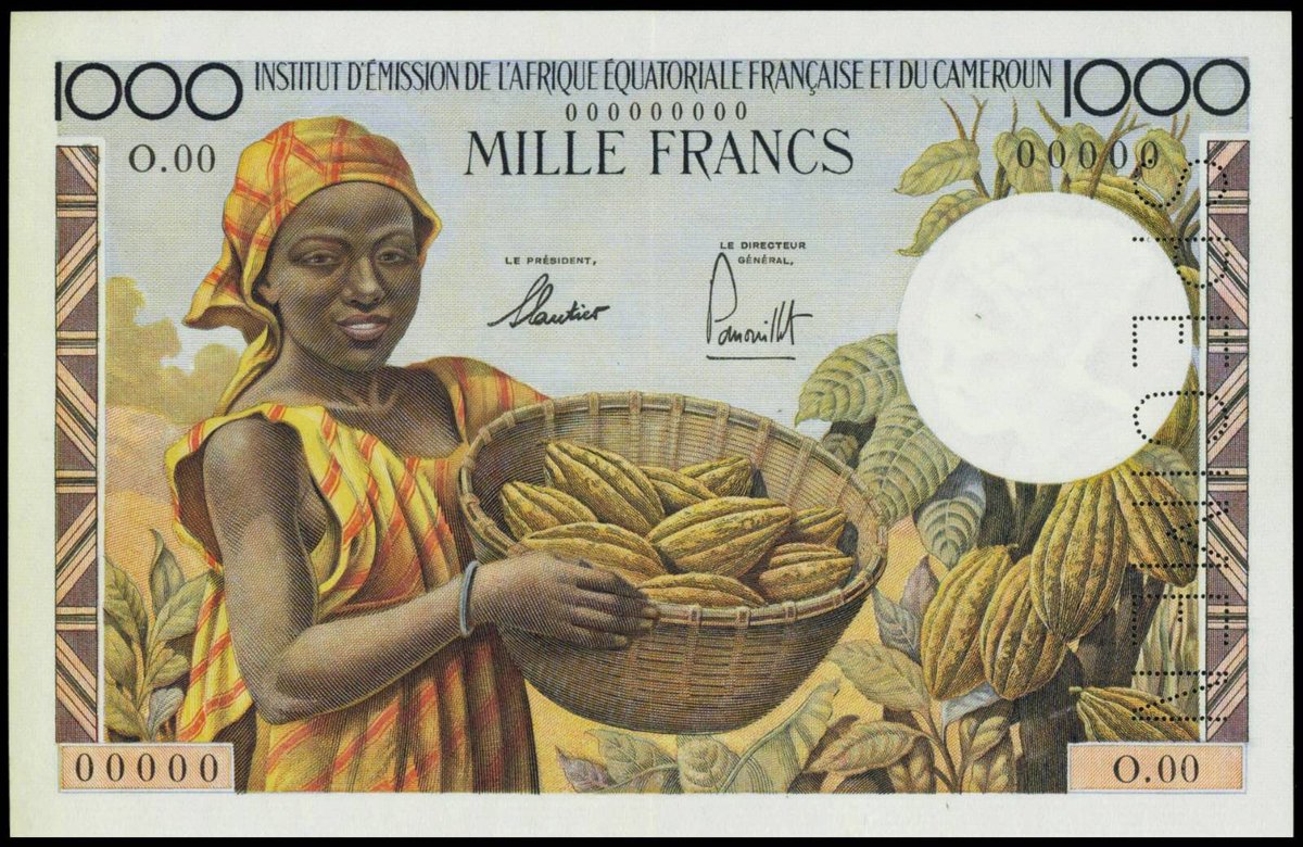 mbeatowe's tweet photo. Voici les billets de banque en circulation en République Du #Cameroun en 1957. #Nkap https://t.co/iyvm5sHXUS