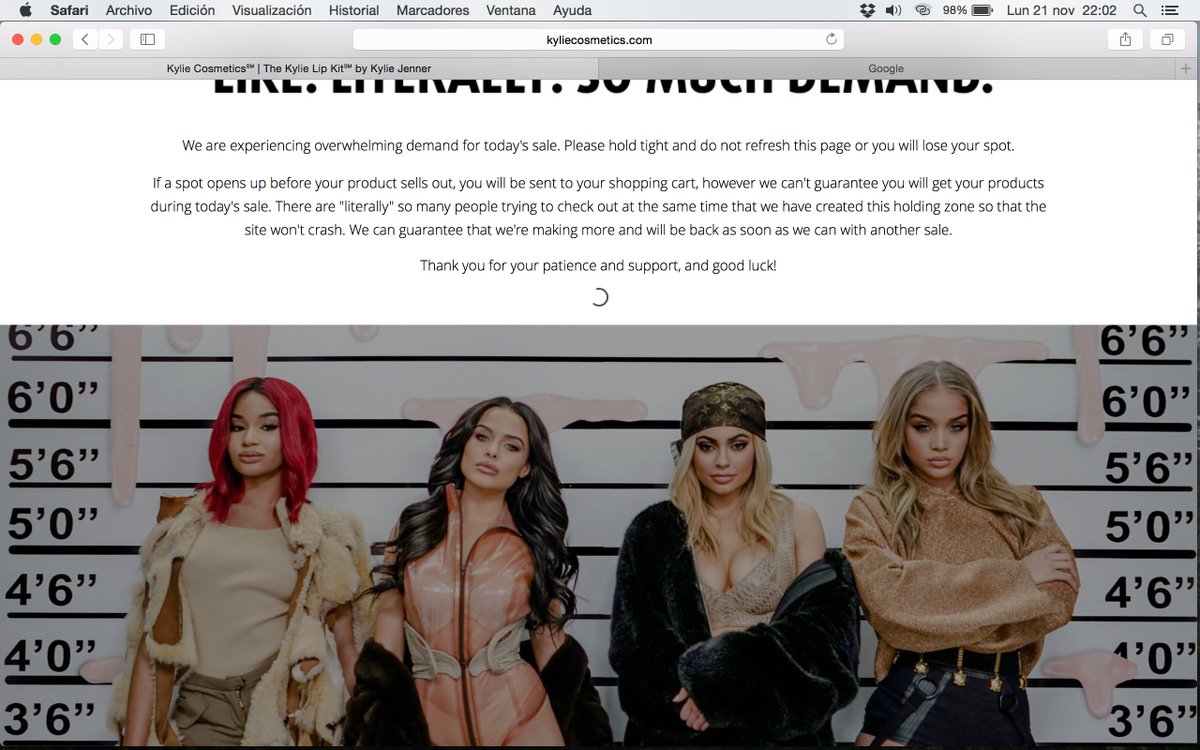 andreaninamore's tweet photo. @kyliecosmetics I seriously recommend you hiring another internet company.
PS: 22:24 (1:24PM PST) Still waiting for it to say something. https://t.co/DUBL6LirXs