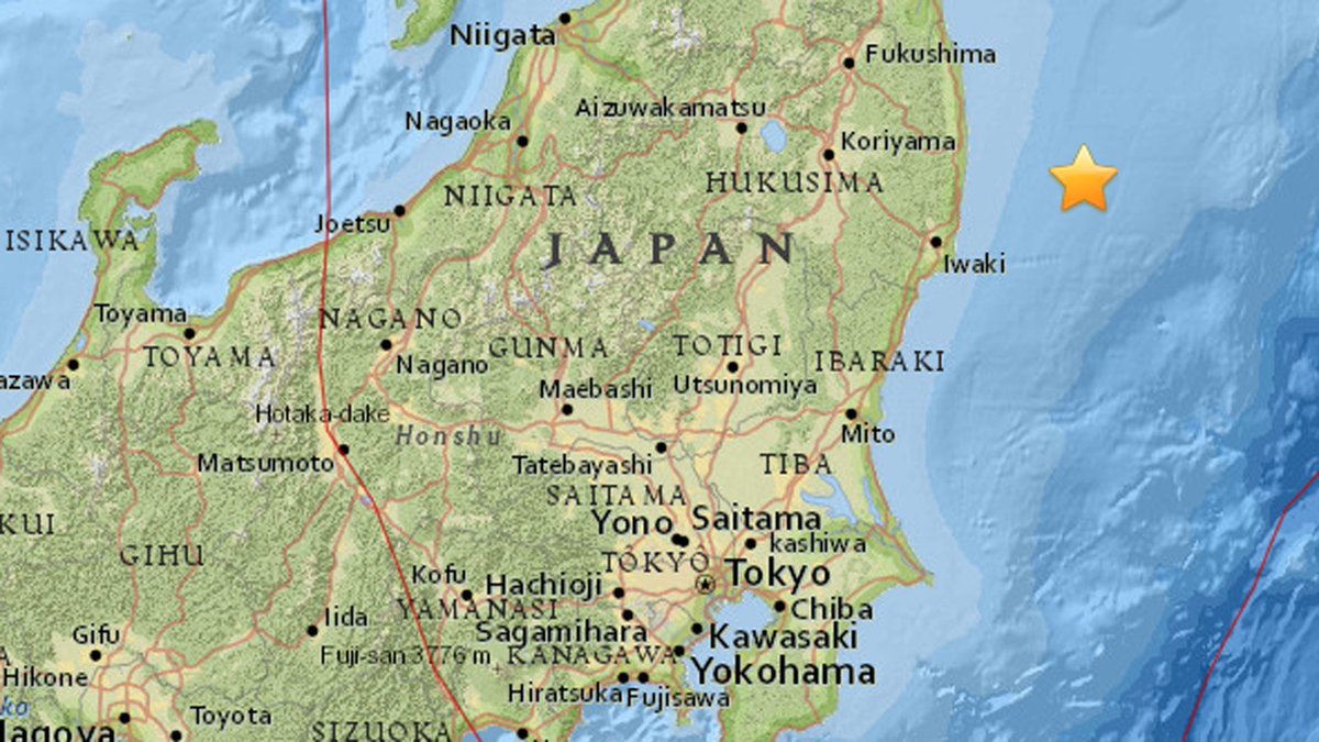 KTLA's tweet image. #BREAKING: Earthquake w/ preliminary magnitude 7.3 hits off Fukushima in Japan; tsunami warning issued  
on.ktla.com/TwBFG
